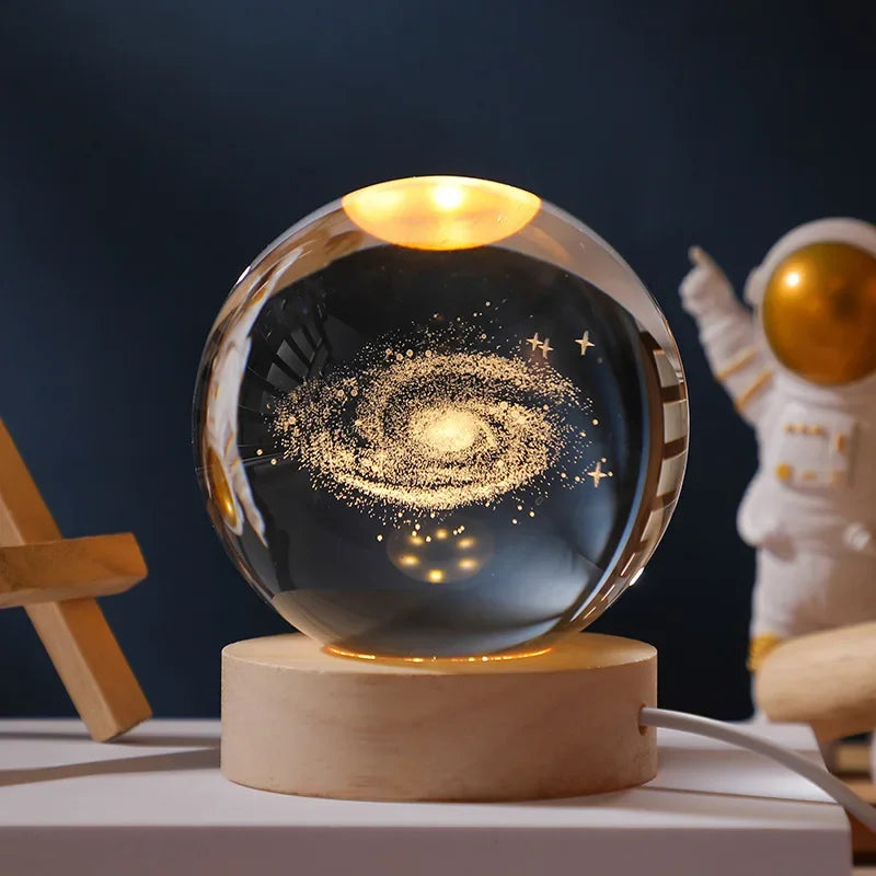 Gift Festival USB LED Night Light, Galaxy Crystal Ball Lamp