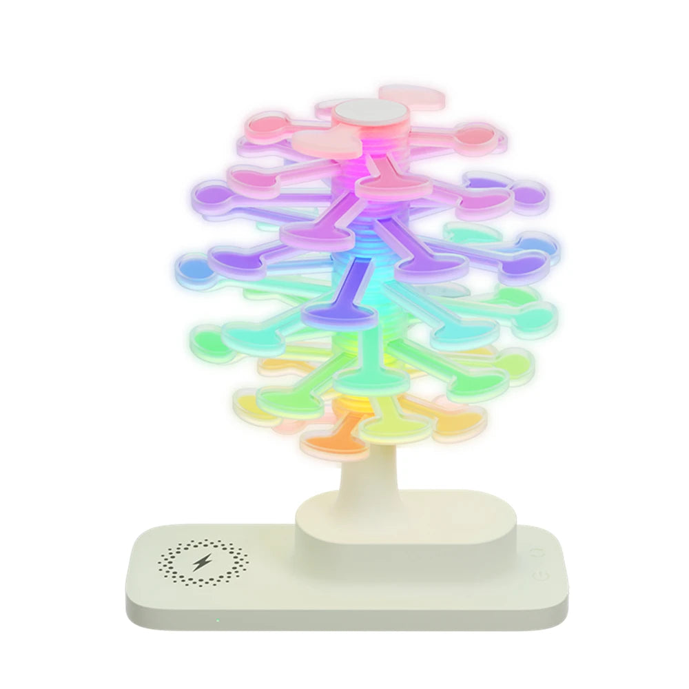 Spiral Tree LED Lamp with Wireless Charging & Colorful Lights