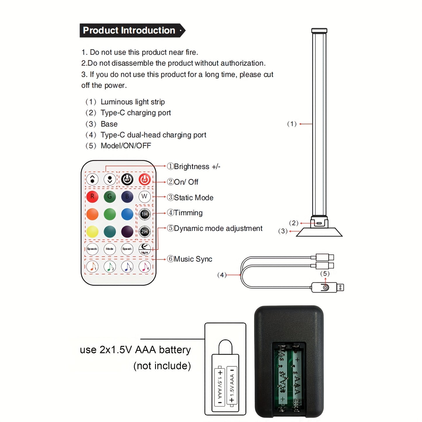 RGBIC Light Bar, for Smart LED Light Bar for Room