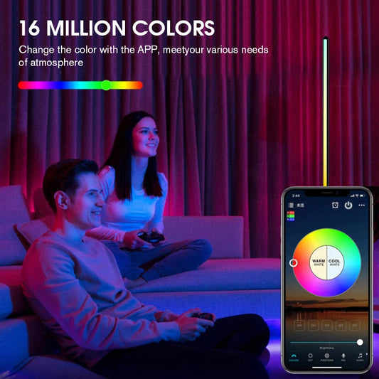 LED Mood Floor Lamp – App & Remote Control with Music Sync