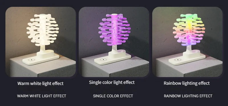 Spiral Tree LED Lamp with Wireless Charging & Colorful Lights