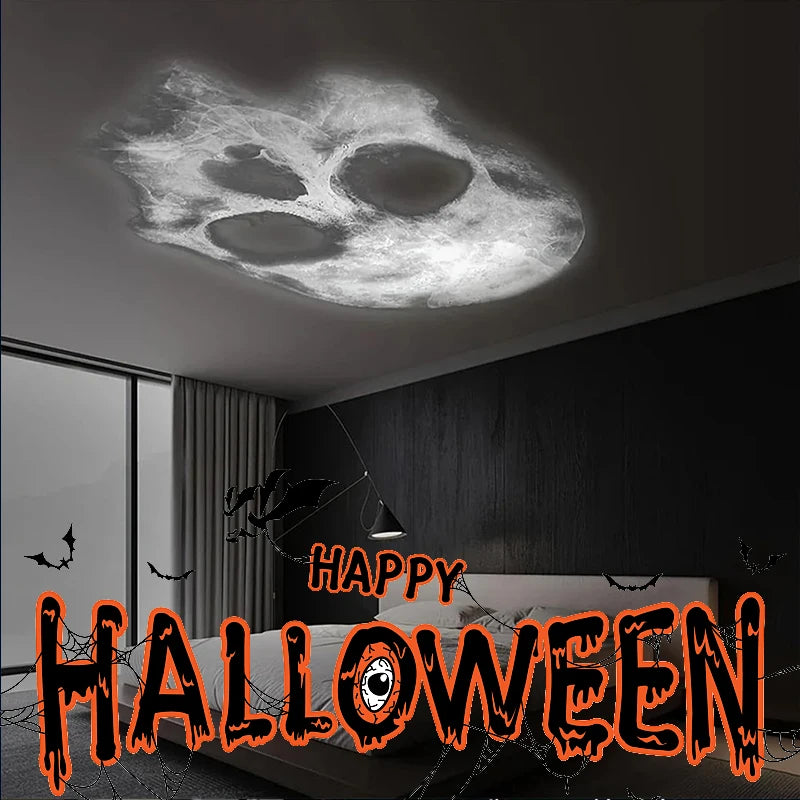 Halloween USB Projector Light – Skull & Ghost LED Lamp