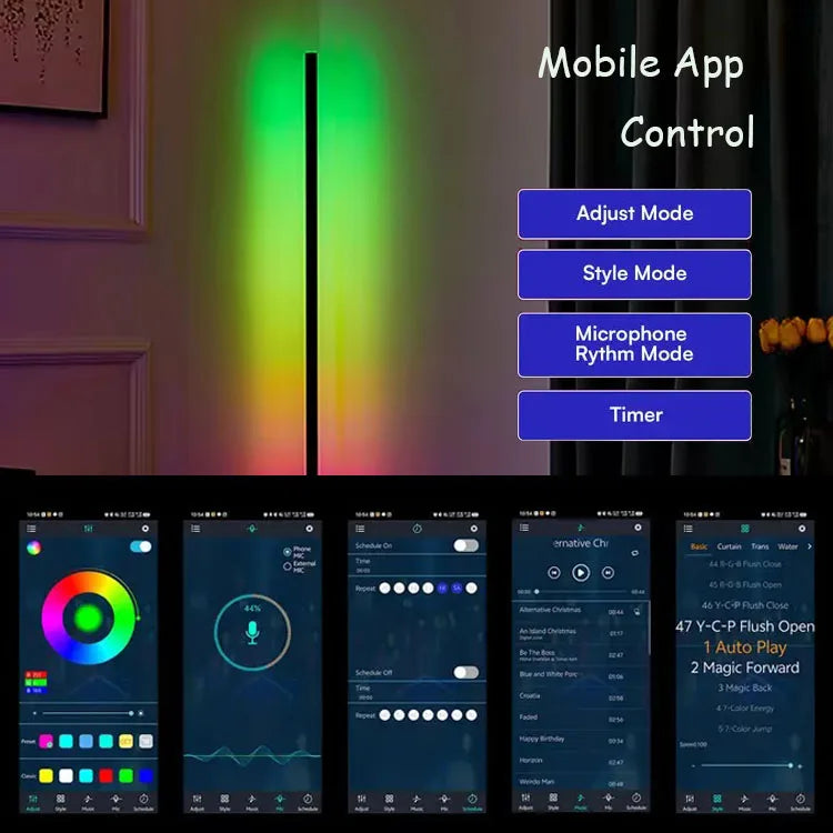 LED Mood Floor Lamp – App & Remote Control with Music Sync
