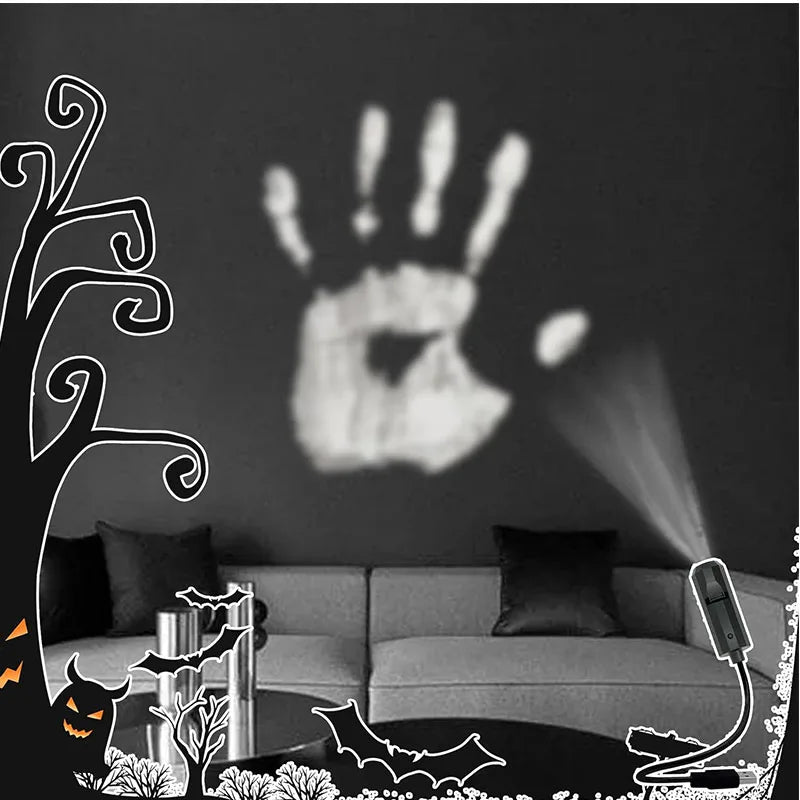 Halloween USB Projector Light – Skull & Ghost LED Lamp