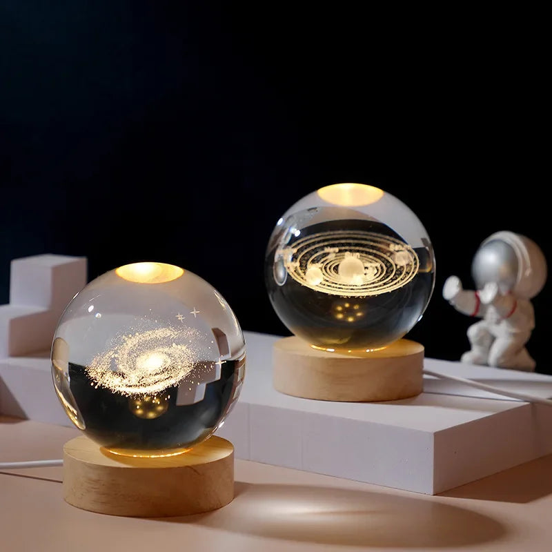 Gift Festival USB LED Night Light, Galaxy Crystal Ball Lamp